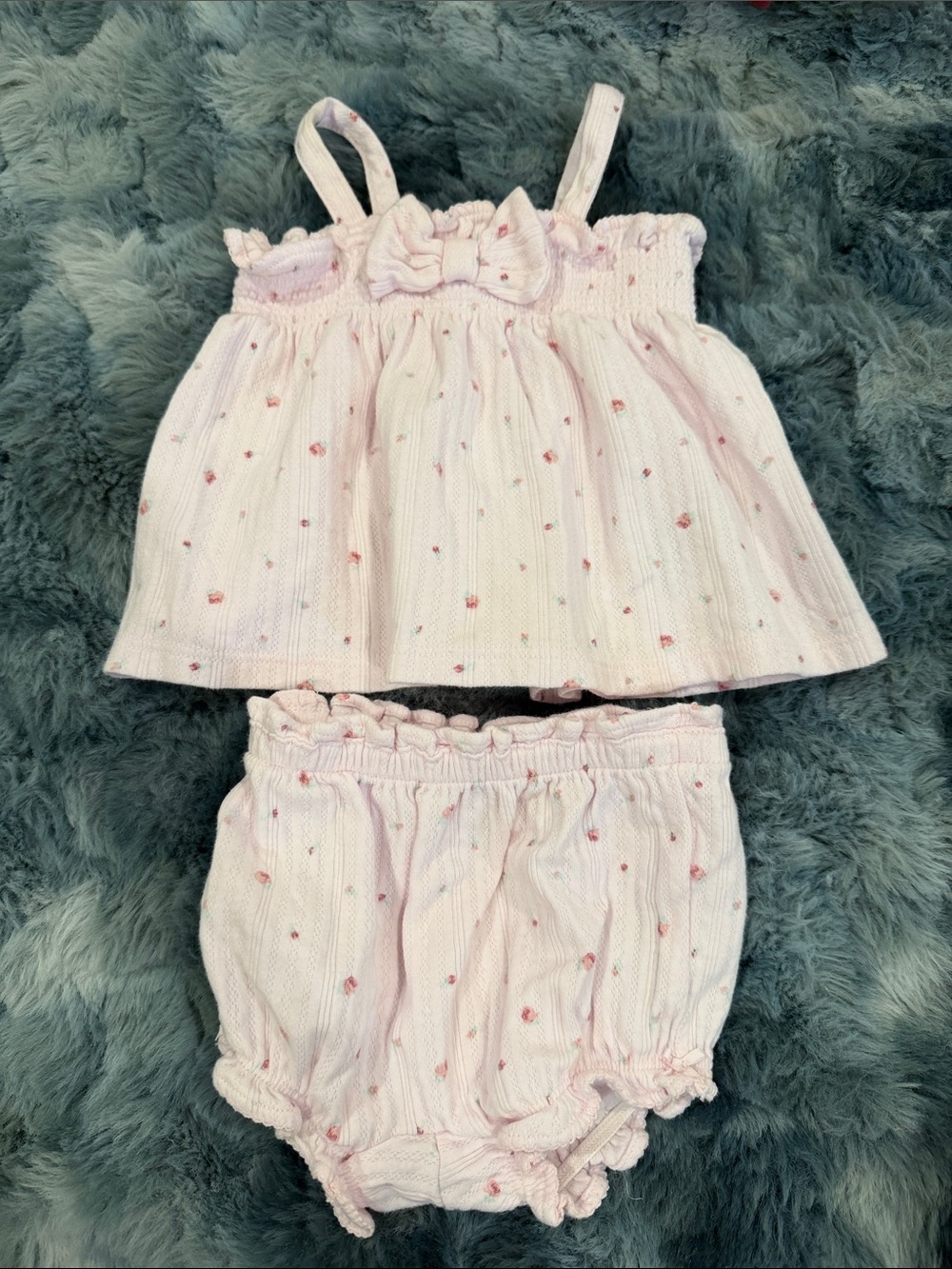 Janie and Jack Pink Floral Dot Tank & Bloomers Set